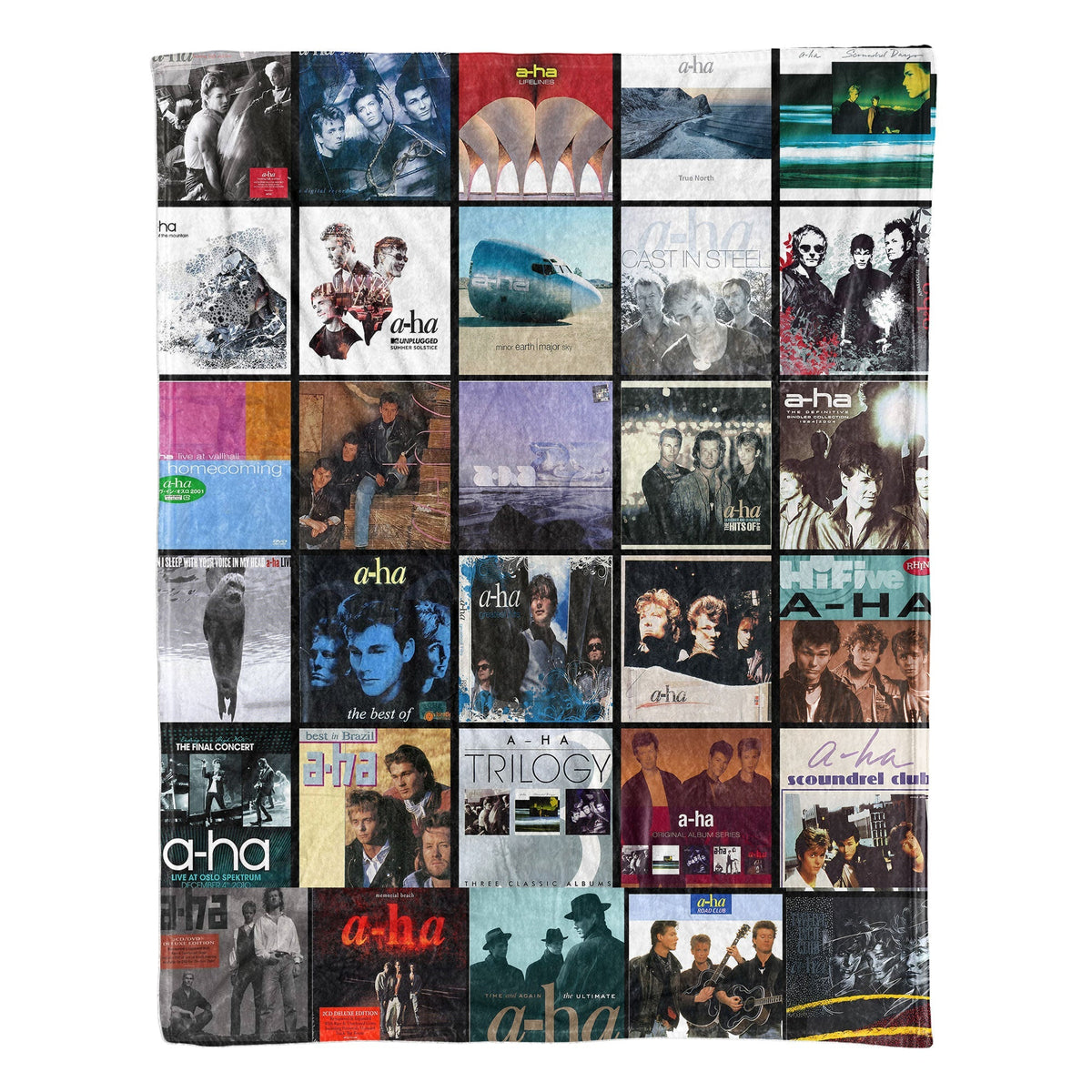 A-ha Sherpa Blanket Iconic Album Cover Collage Cozy Throw for Synth-Pop Fans