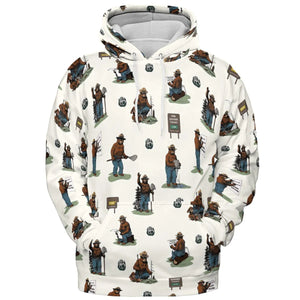 Smokey The Bear All-over Print Hoodie