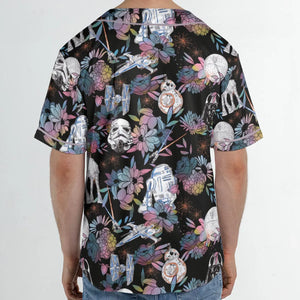 Floral Wars Dark Side Star Wars Pattern Unisex Baseball Jersey