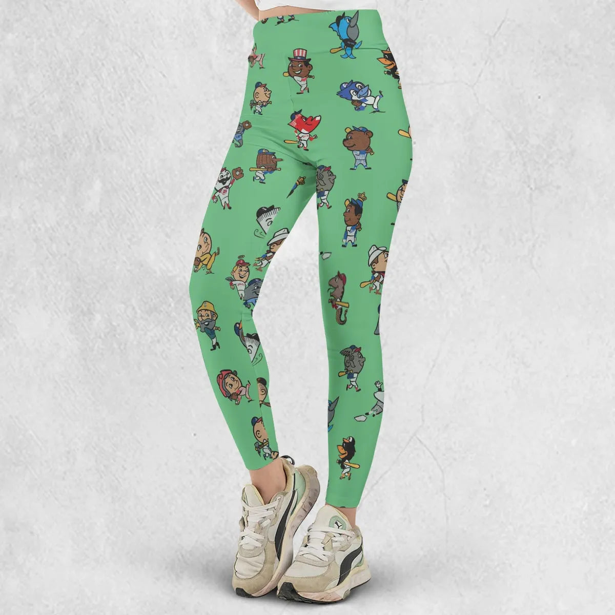 Baseball Mascot Pattern Legging