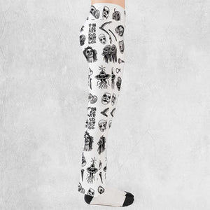 Cult Horror Characters Cryptkeeper Beetlejuice Chucky Fears of a clown Flare Leggings