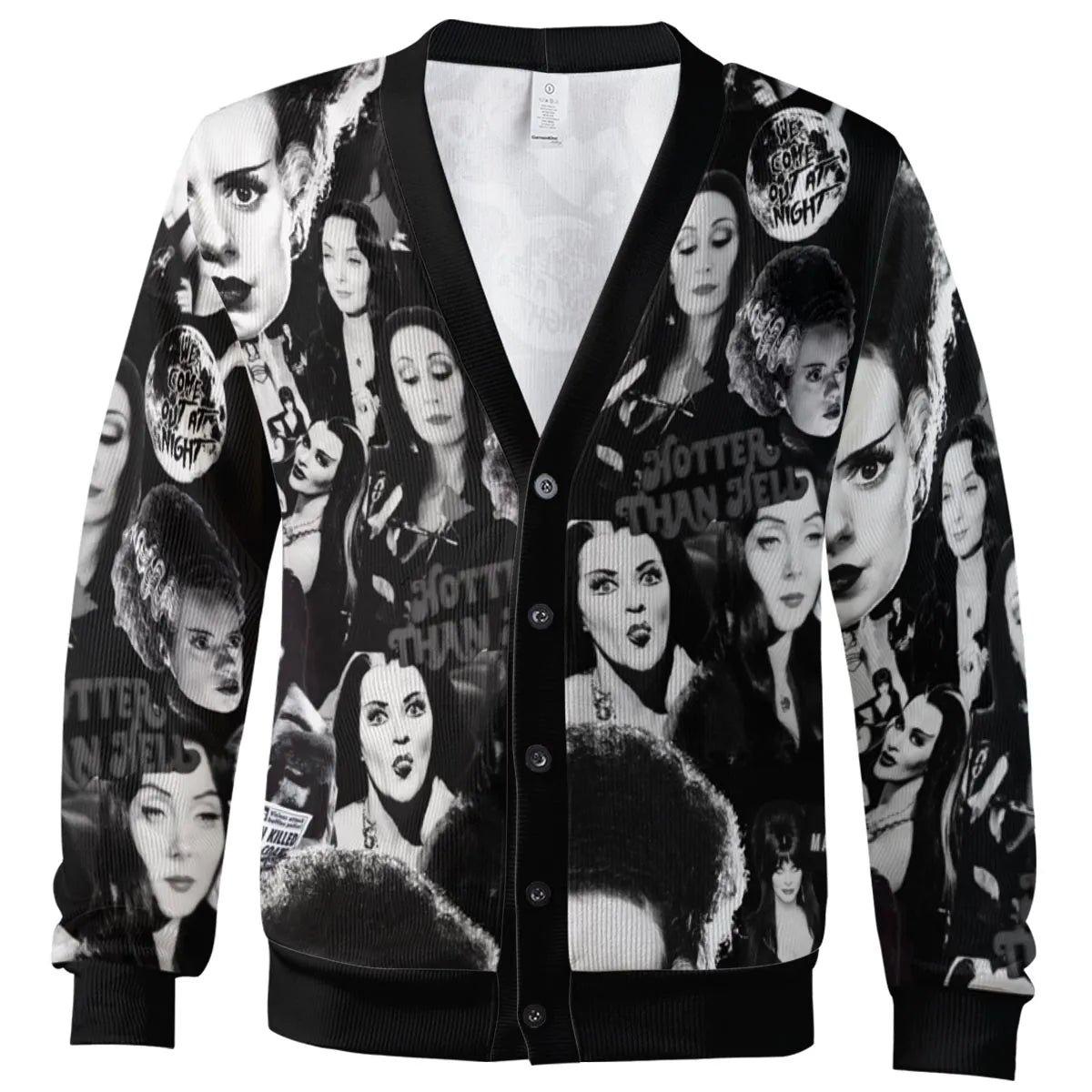 Horror Ladies Slay Collage Classic Horror Movies Cardigan
