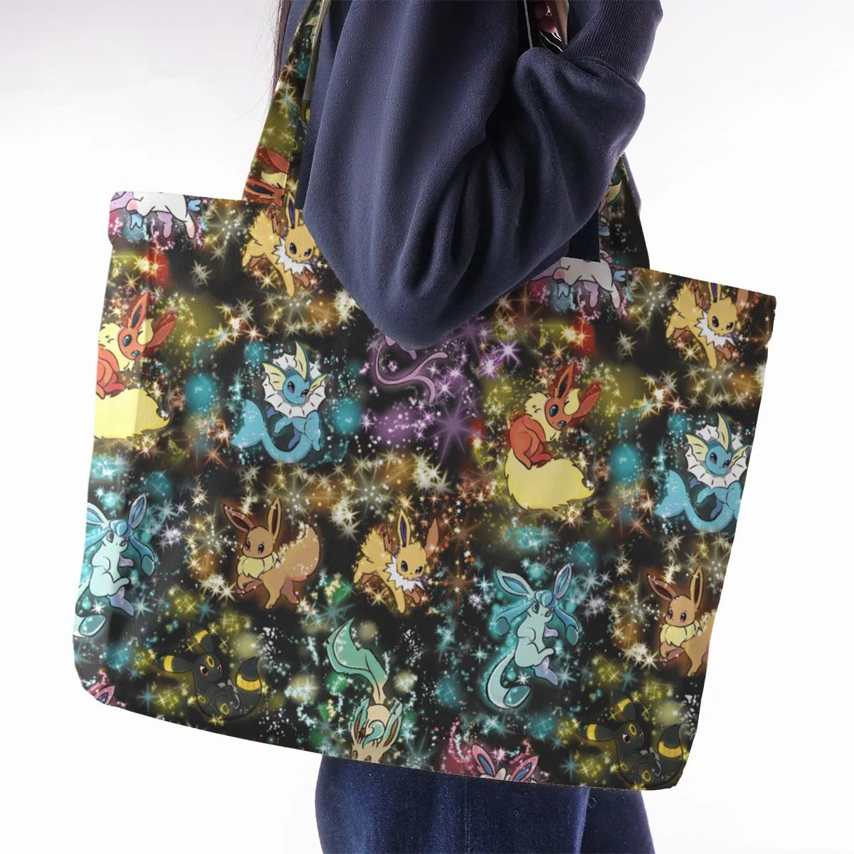 Eevee Evolution in the Galaxy Large Tote Bag