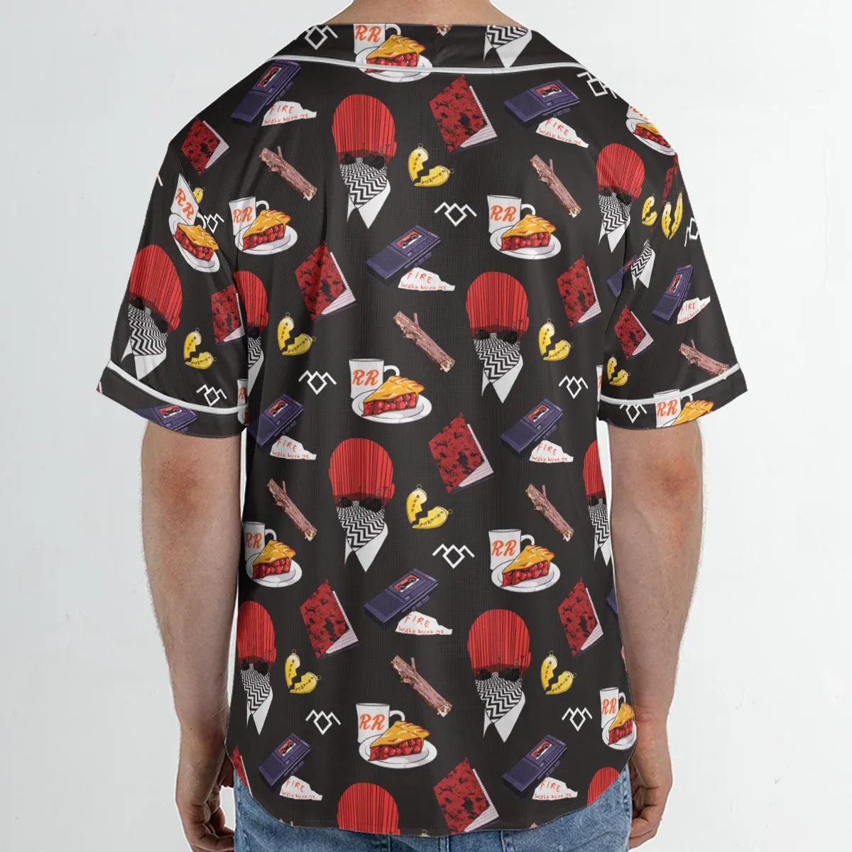 Twin Peaks Pattern Unisex Baseball Jersey