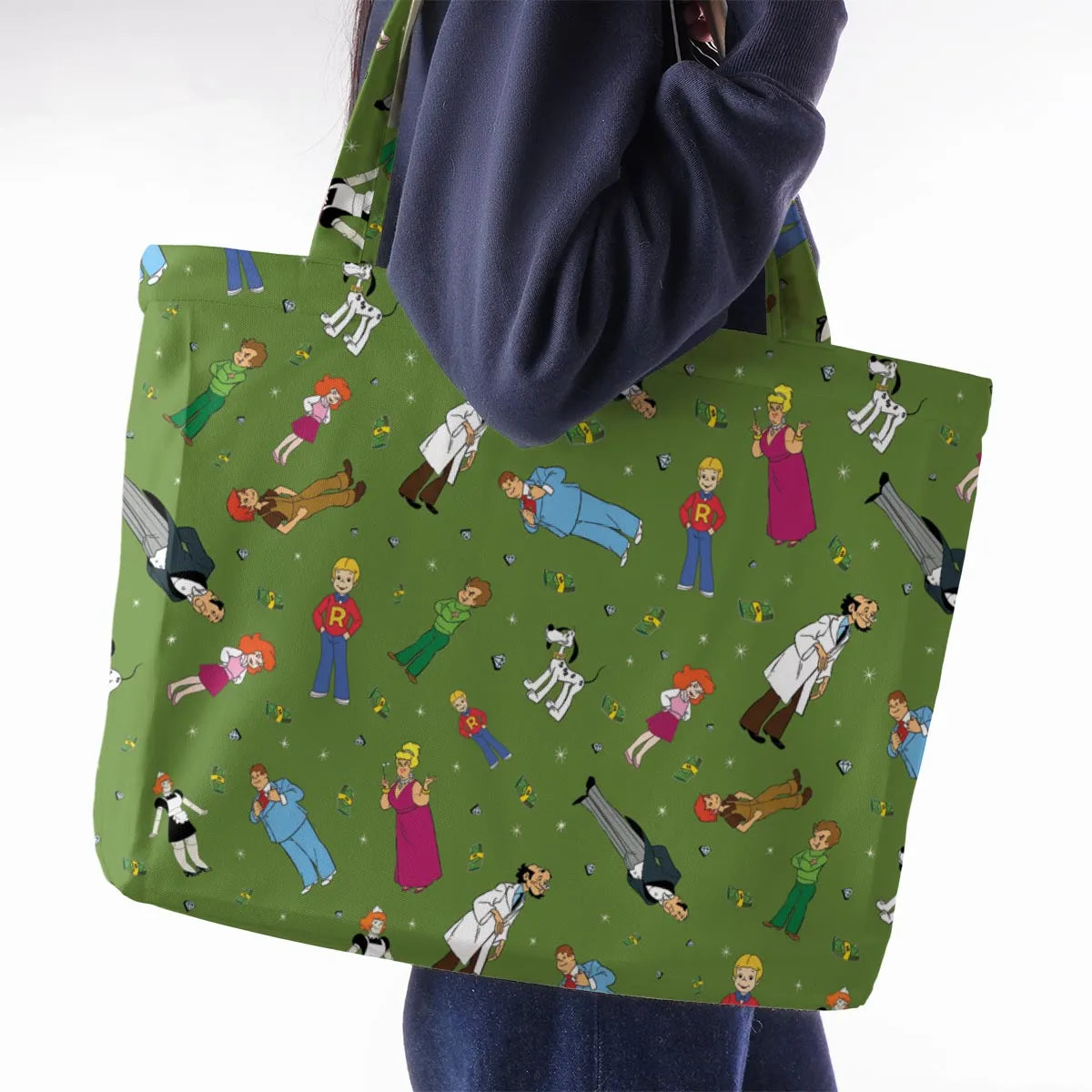 Money Comes To Me Easily Richie Rich Large Tote Bag
