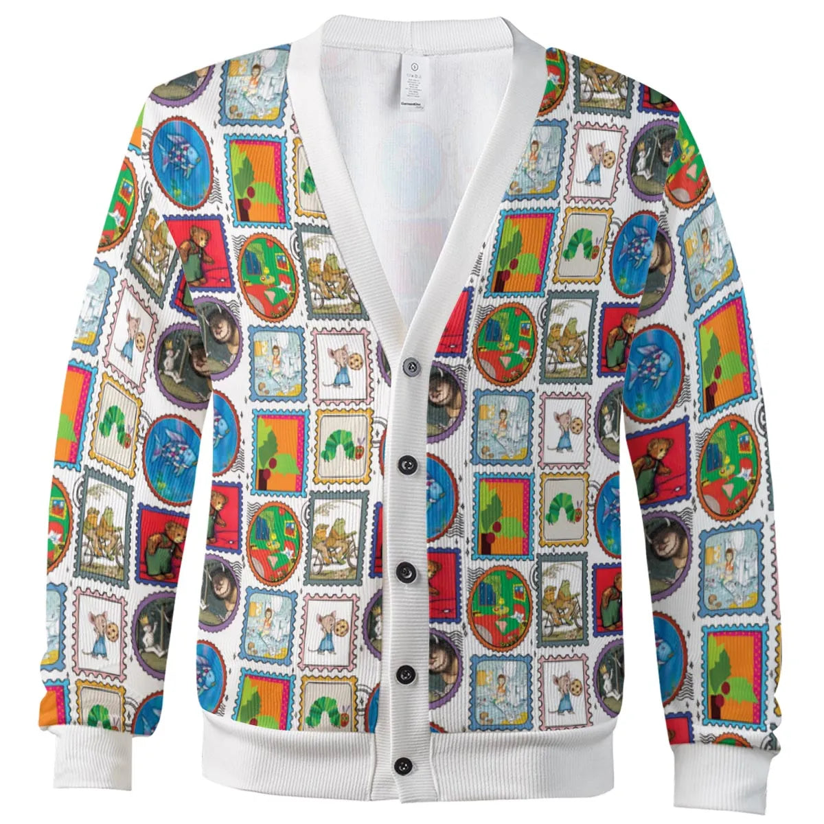 Nostalgic Kids Books Stamps Cardigan