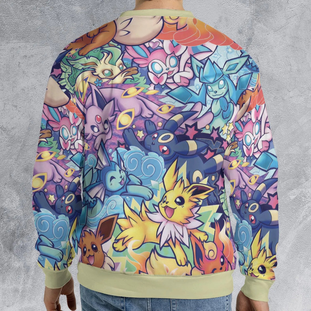 Evolutionary line of Eevee Pokemon All-over Print Sweatshirt
