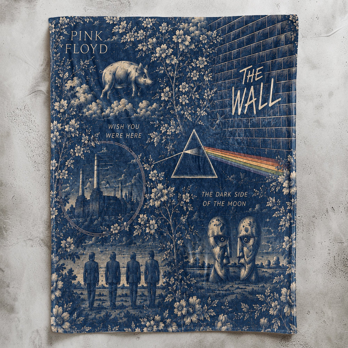 Pink Floyd Sherpa Blanket The Dark Side Of The Moon Vintage Blanket