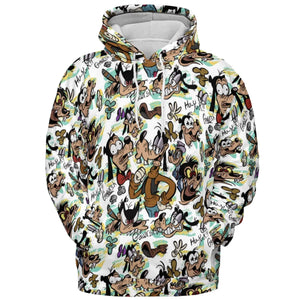 Many Faces Of Goofy All-over Print Hoodie