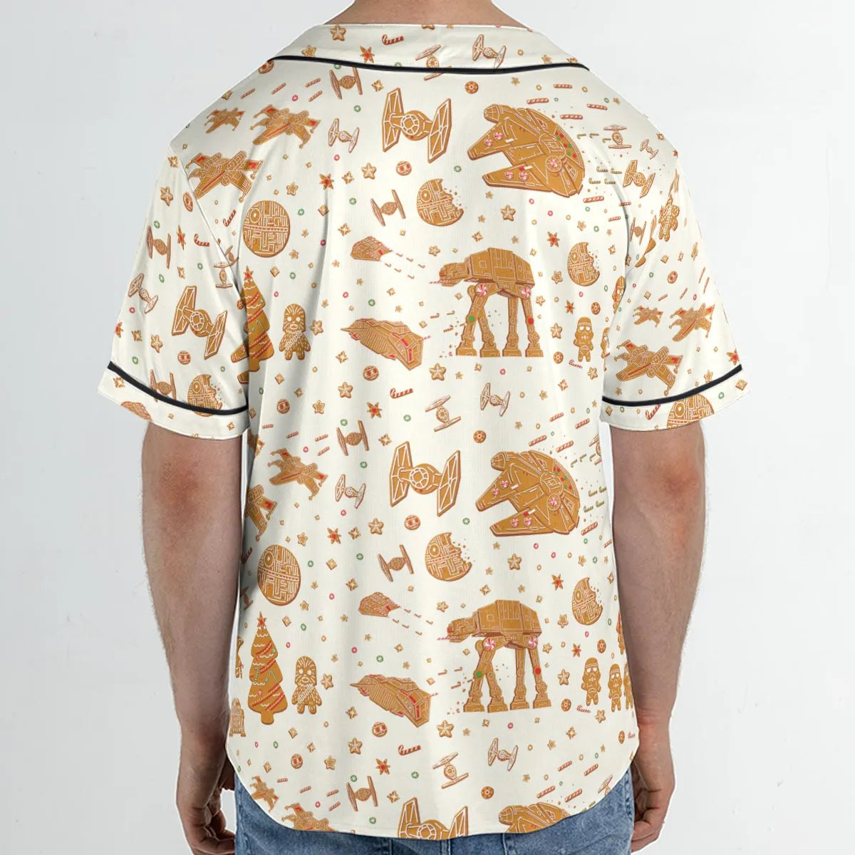 Gingerbread Christmas Star Wars Unisex Baseball Jersey
