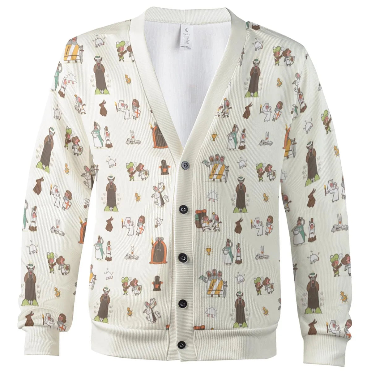 The Holy Grail Pattern Monty Python Button Down Cardigan