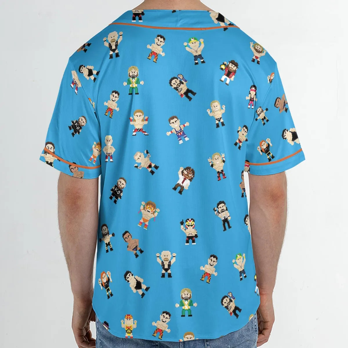 8-Bit Wrestlers Unisex Baseball Jersey