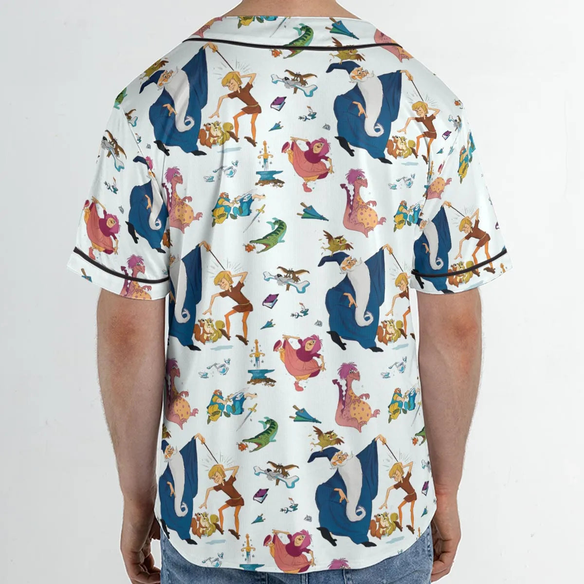 Sword in the Stone Pattern Unisex Baseball Jersey