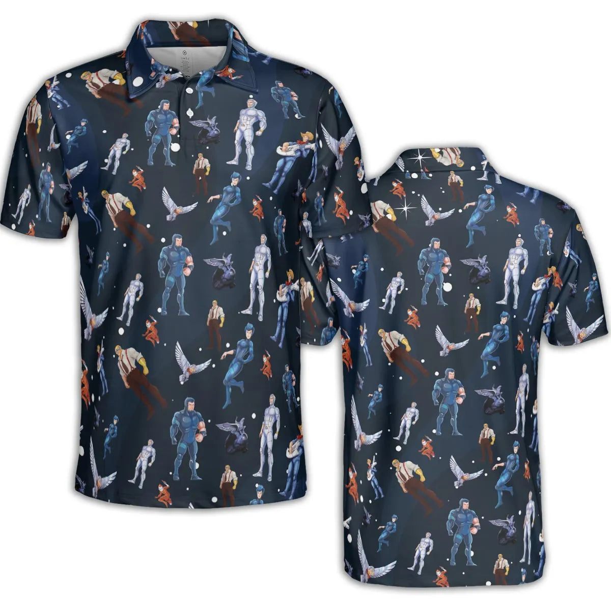 Silverhawks Cartoon Characters AOP Men/Women Polo Shirt
