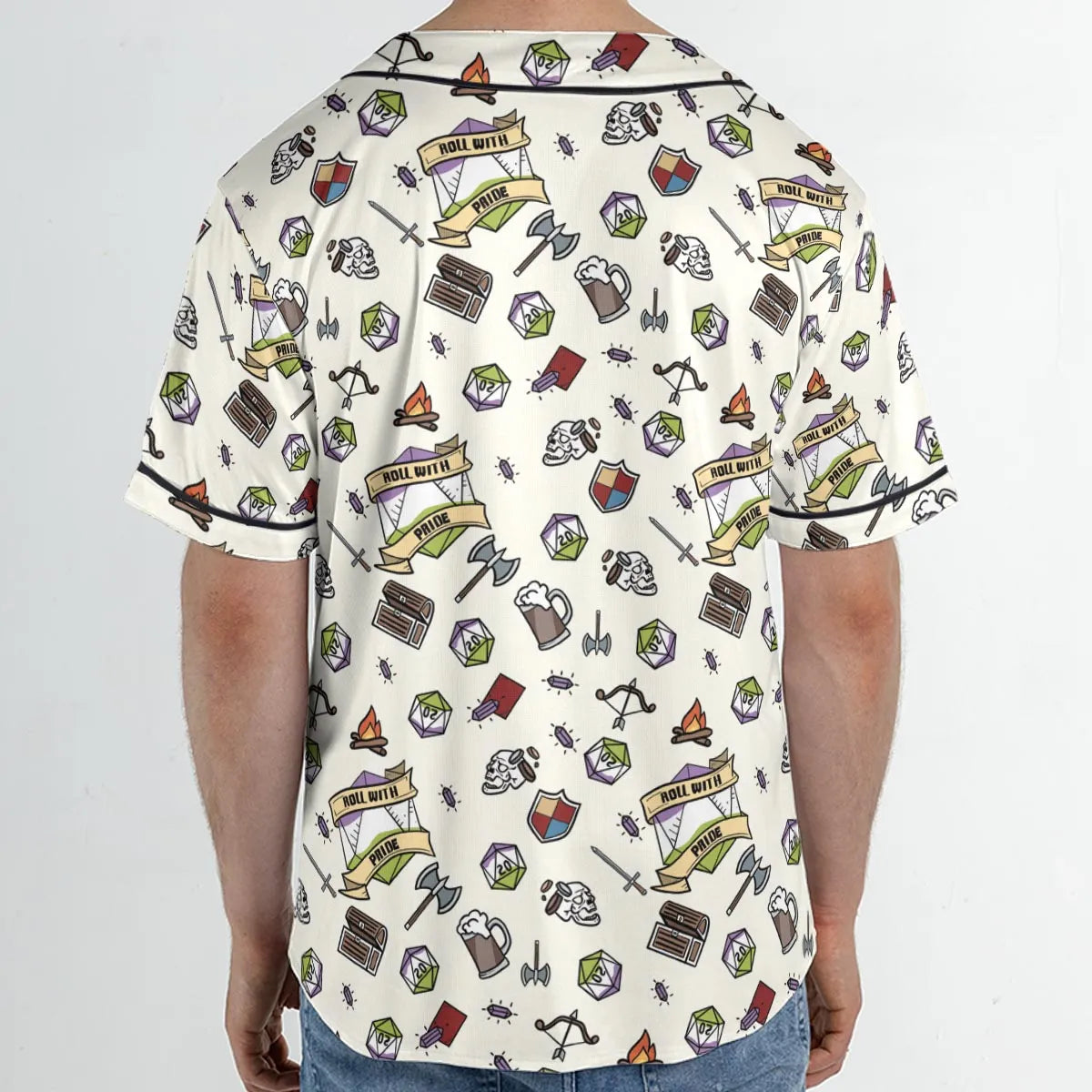 Roll With Pride DnD Unisex Baseball Jersey