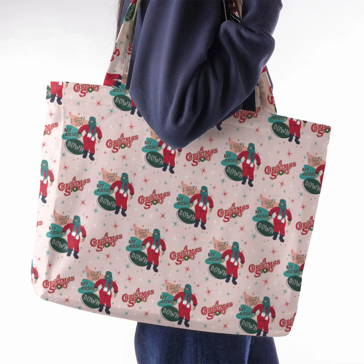 I Can't Put My Arms Down A Christmas Story Large Tote Bag