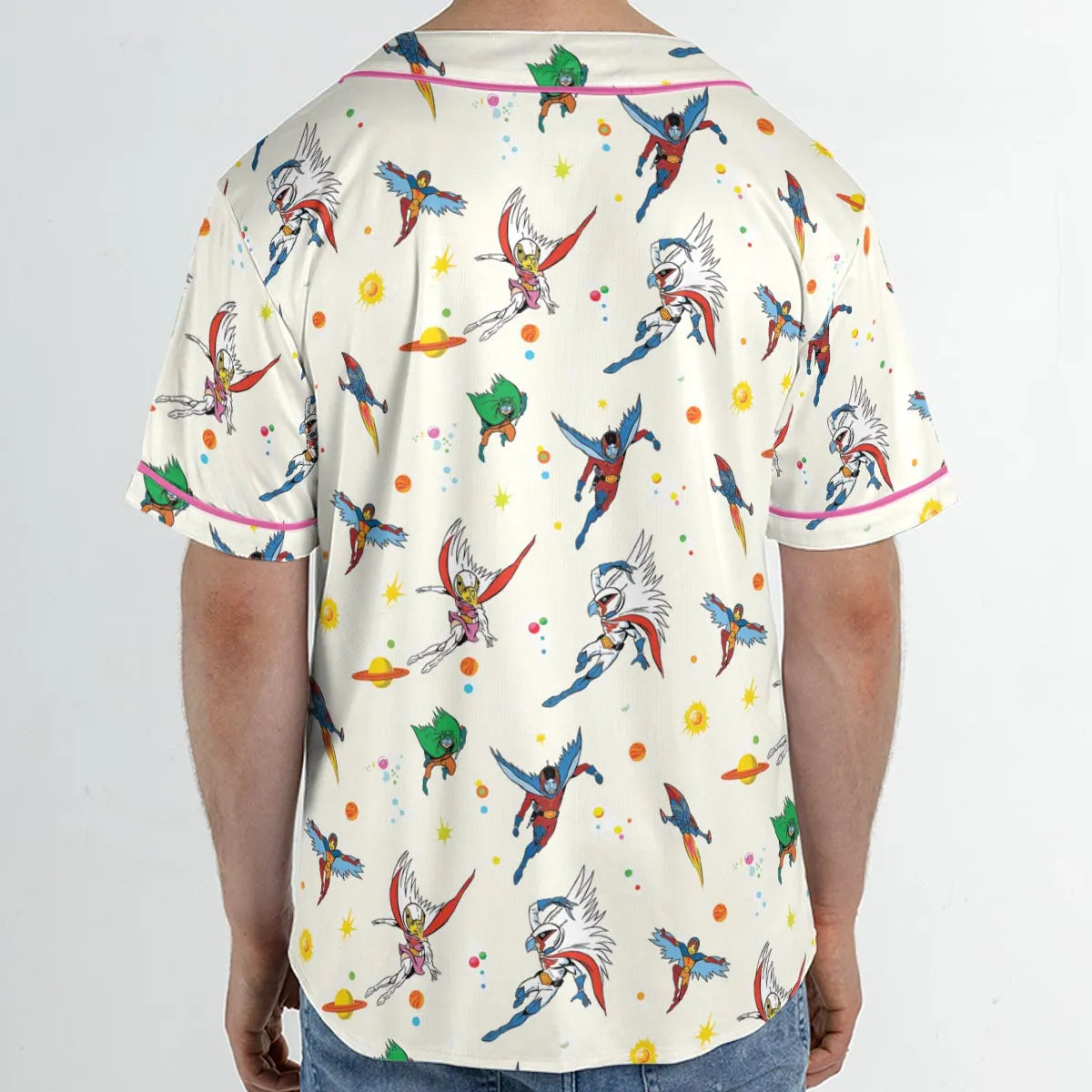 Battle of the Planets Pattern Unisex Baseball Jersey