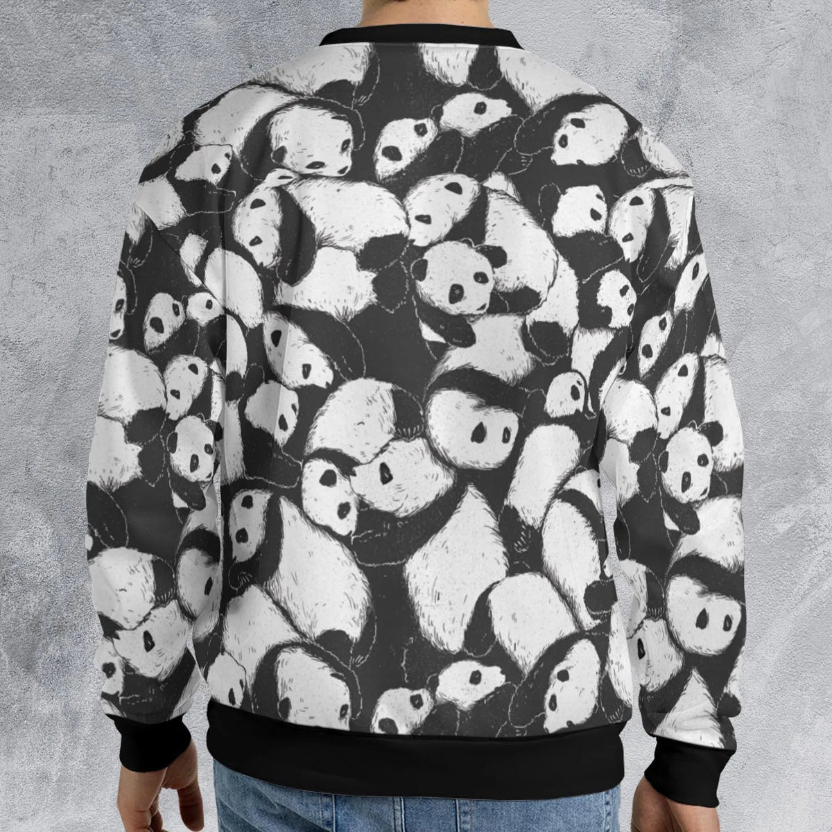 Lazy Day Panda Pattern All-over Print Sweatshirt