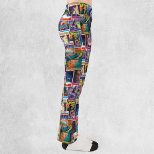 Goosebumps Monster Collage Pattern Flare Leggings