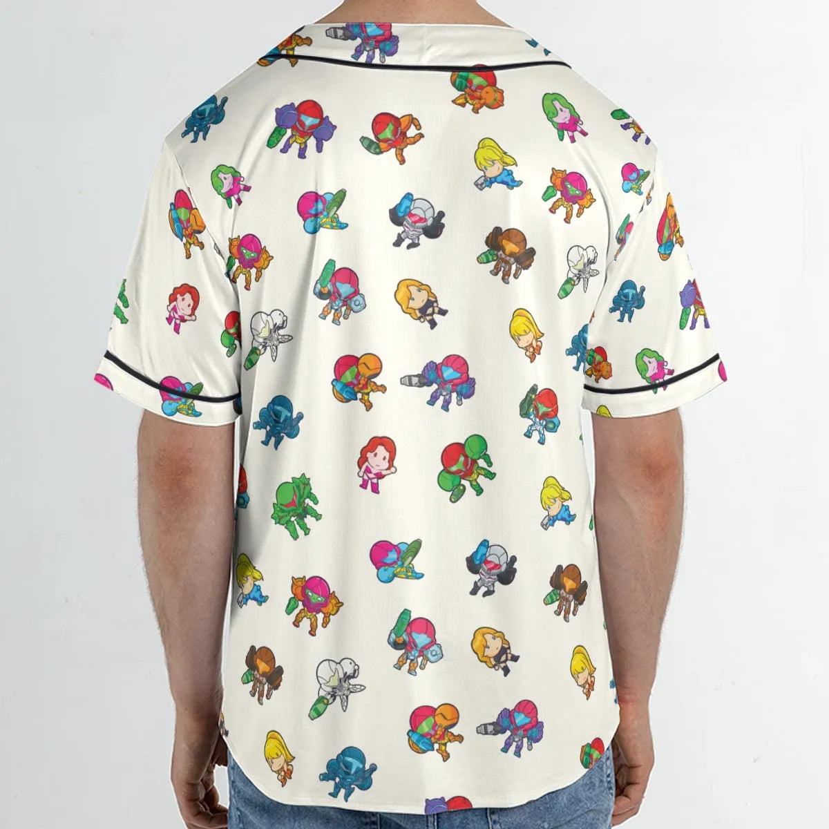 The Many Suits Of Samus Metroid Pattern Unisex Baseball Jersey