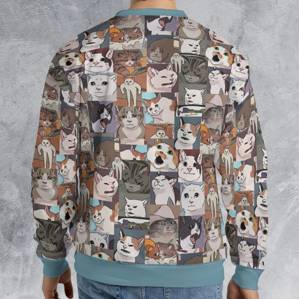 Funny Cat Internet Meme All-over Print Sweatshirt
