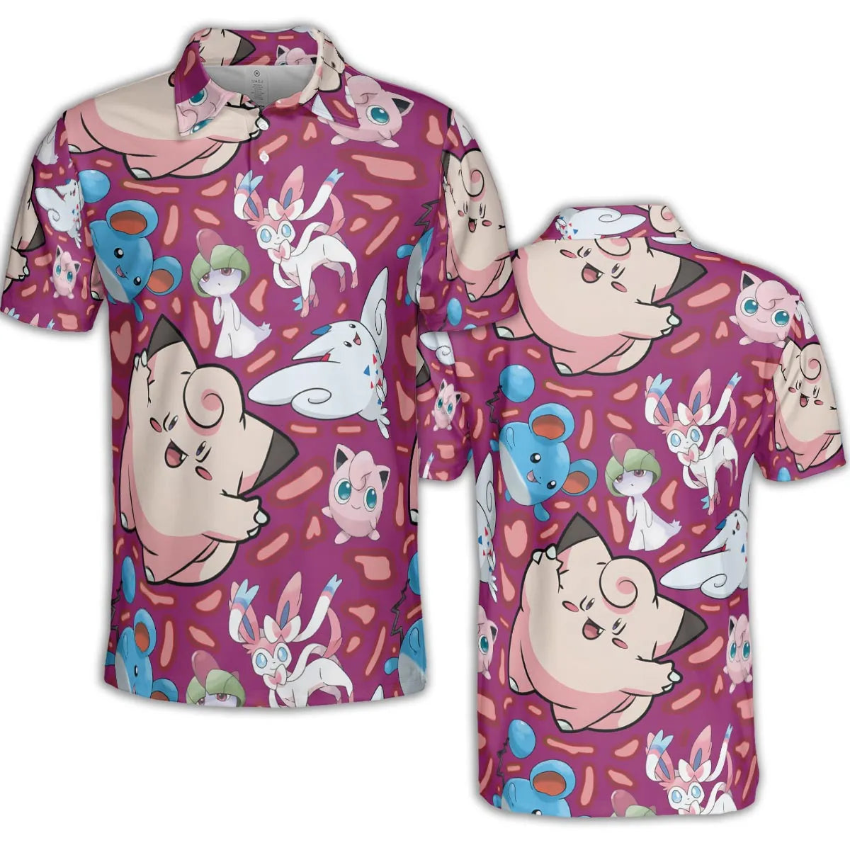 Fairy Type Pokemon AOP Men/Women Polo Shirt