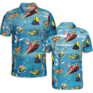 Chasing The Rescuers Characters AOP Men/Women Polo Shirt
