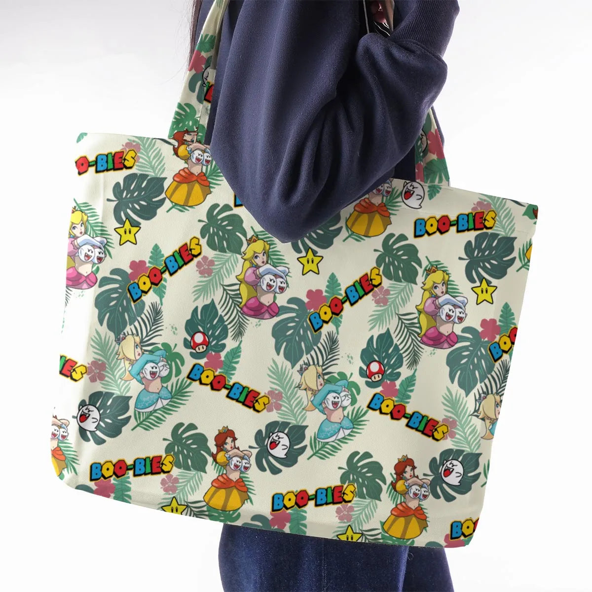 Super Mario Boo-Bies Pattern Large Tote Bag