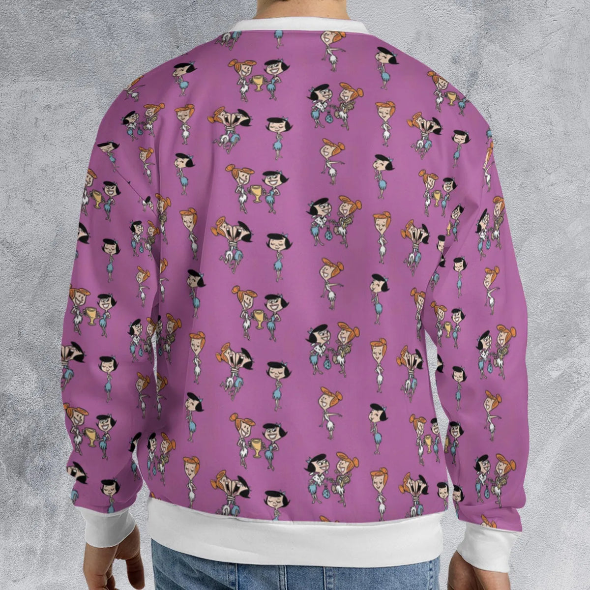 Wilma and Betty The Flintstones All-over Print Sweatshirt