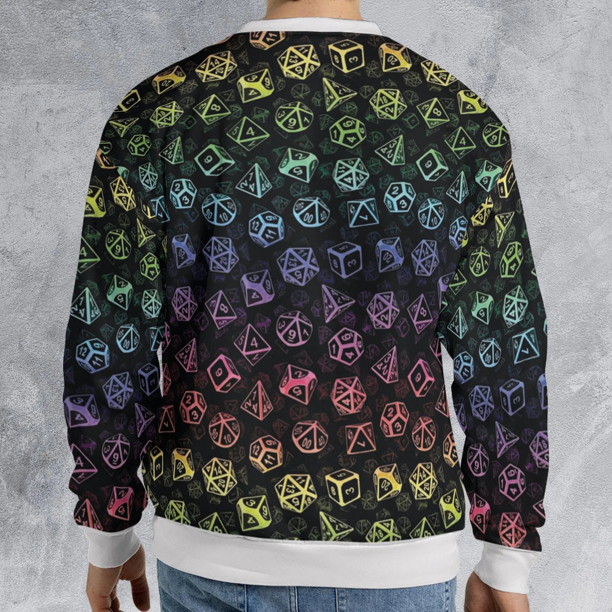 DnD Rainbow Dice Set Pattern All-over Print Sweatshirt