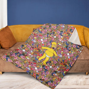 Homer Simpson Getting Drunk Duff Beer The Simpsons Fleece Blanket