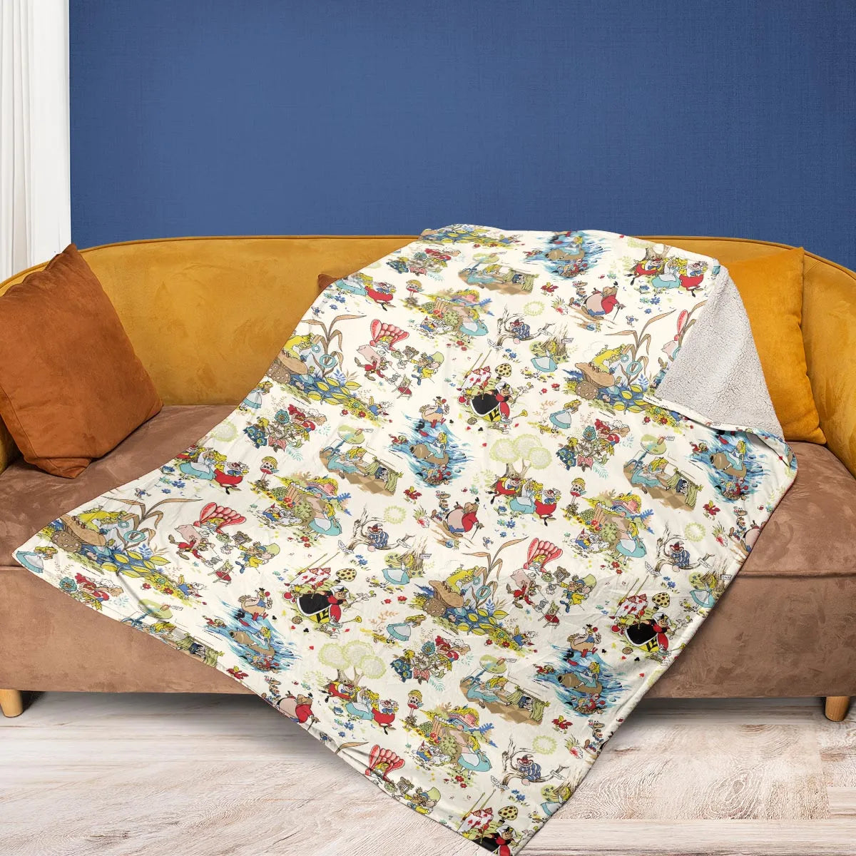 Alice In Wonderland Pattern Fleece Blanket