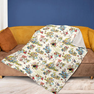 Alice In Wonderland Pattern Fleece Blanket