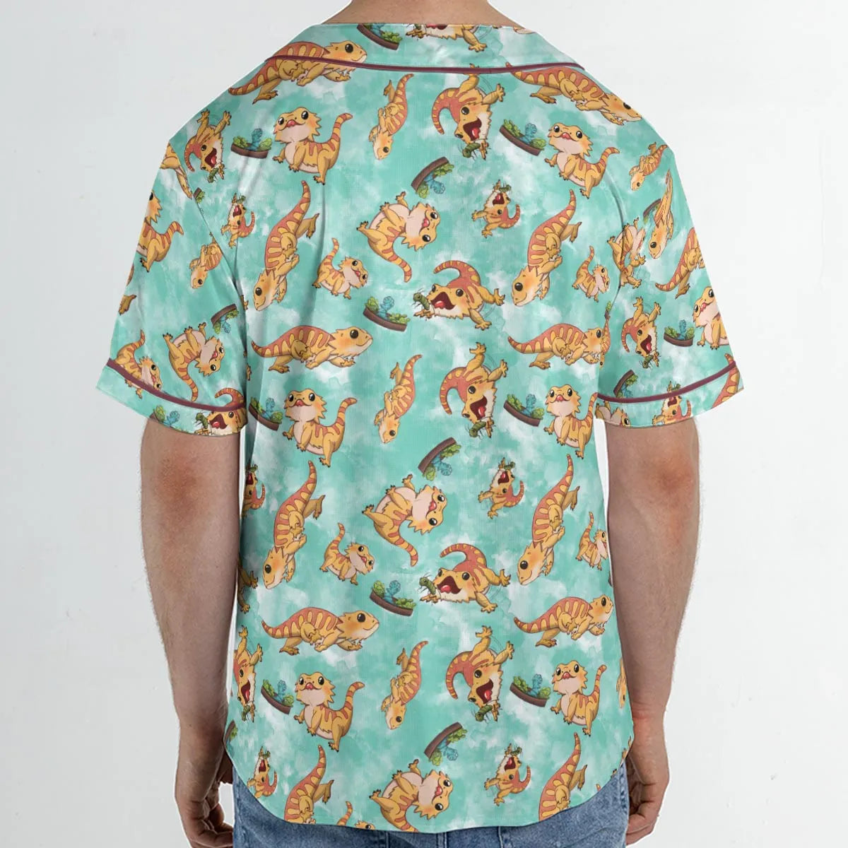 Bearded Dragon Pattern Unisex Baseball Jersey
