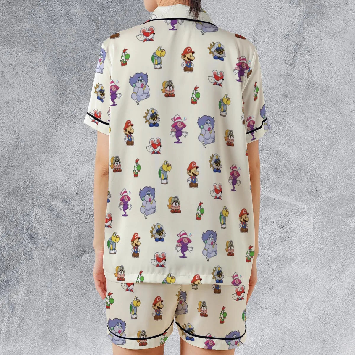 Play In Style Super Mario Satin Short-Sleeve Pajamas Set