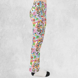 Tiki Room With Orange Bird Flare Leggings