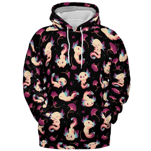 Axolotl Wonders Cute Salamanders Pattern All-over Print Hoodie