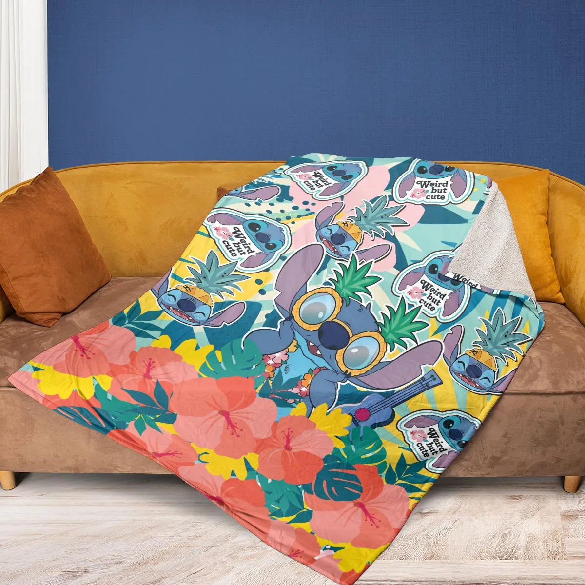 Weird But Cute Stitch Fleece Blanket