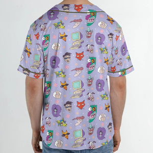 Courage the Cowardly Dog Characters Pattern Unisex Baseball Jersey