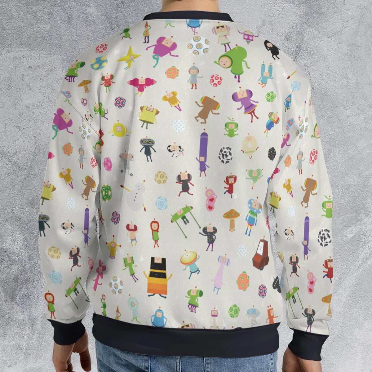 Cute Characters Katamari All-over Print Sweatshirt
