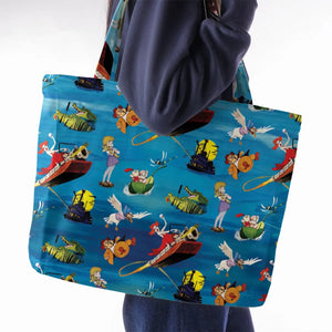 Chasing The Rescuers Characters Large Tote Bag