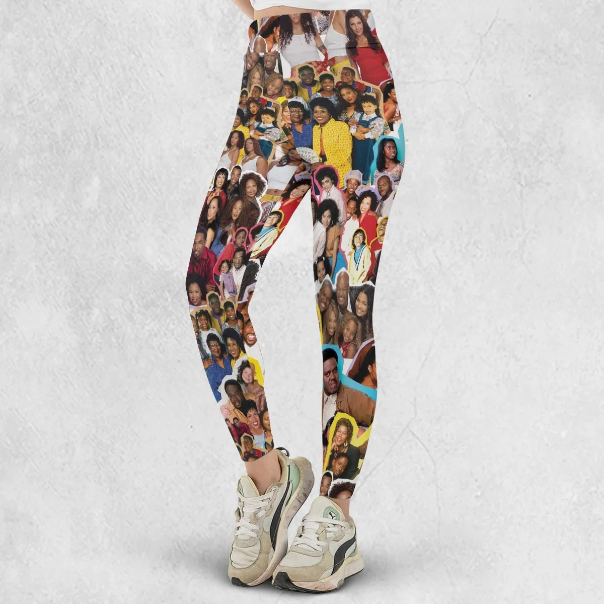 Old Black Sitcom Shows Collage Legging