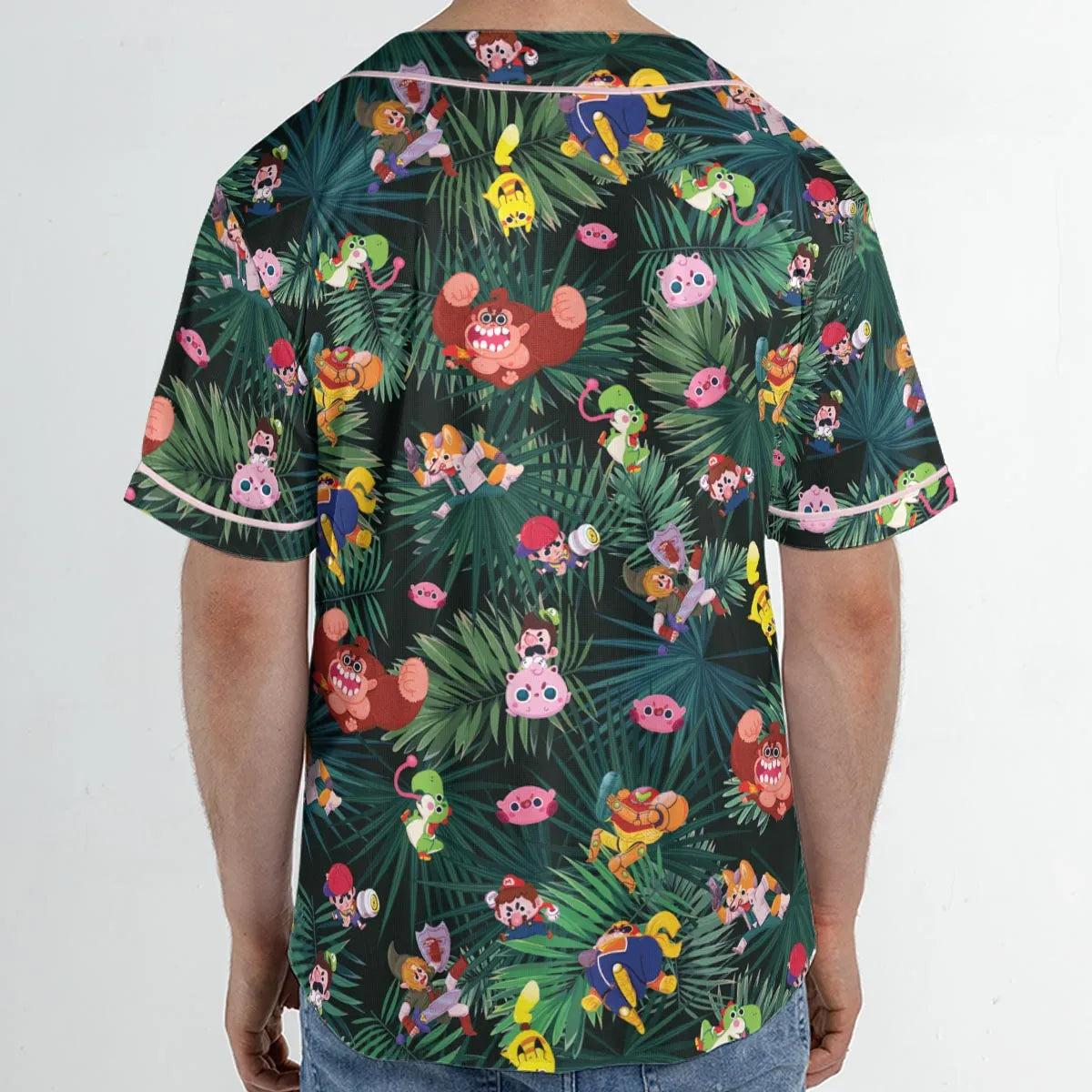Video Game Characters Pattern Unisex Baseball Jersey