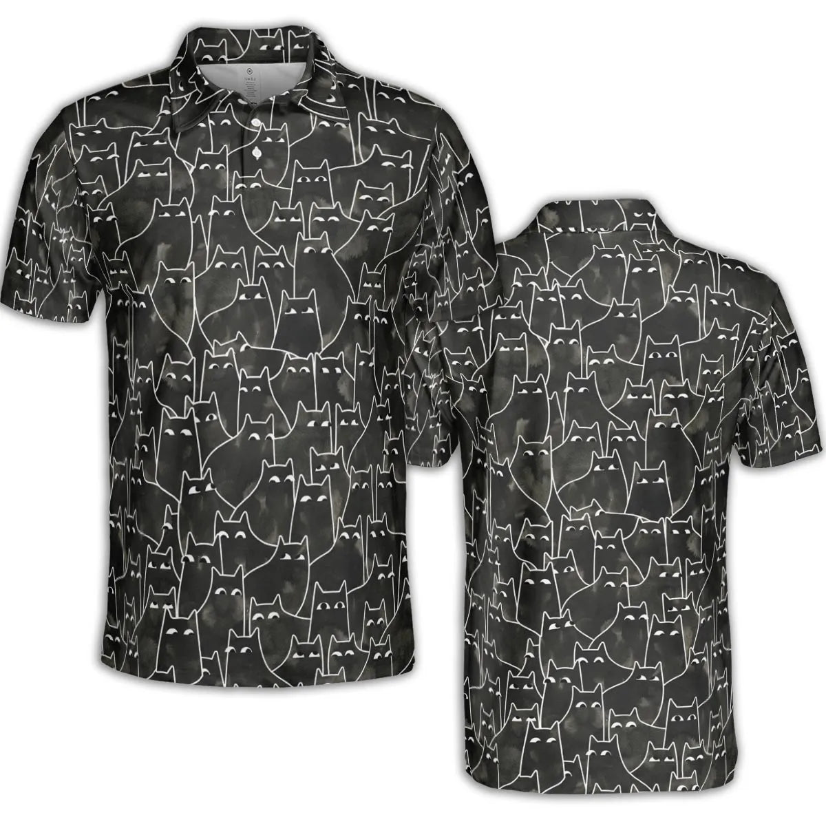 Suspicious Cats Funny Cat AOP Men/Women Polo Shirt