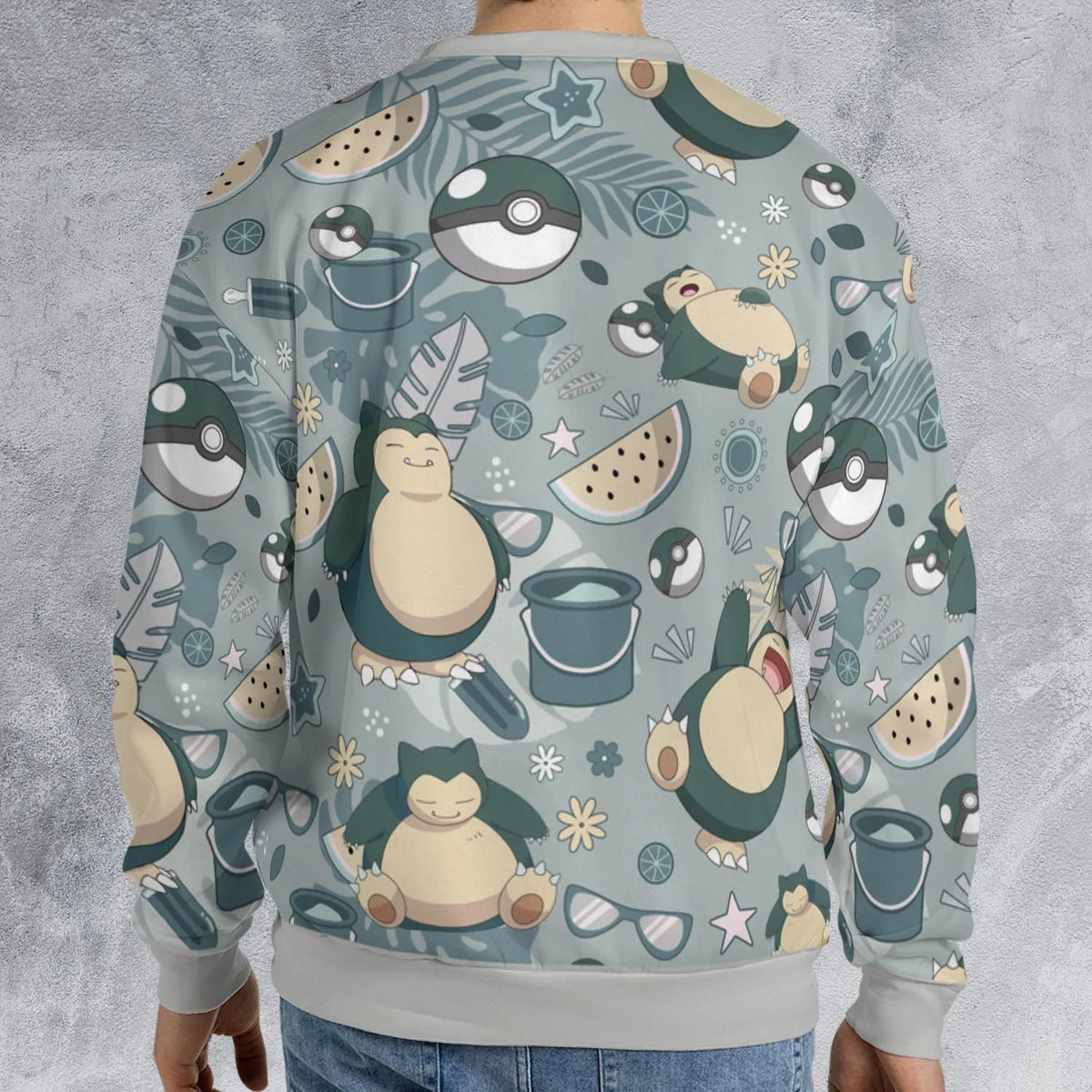 Summer Relax Snorlax Pokemon All-over Print Sweatshirt