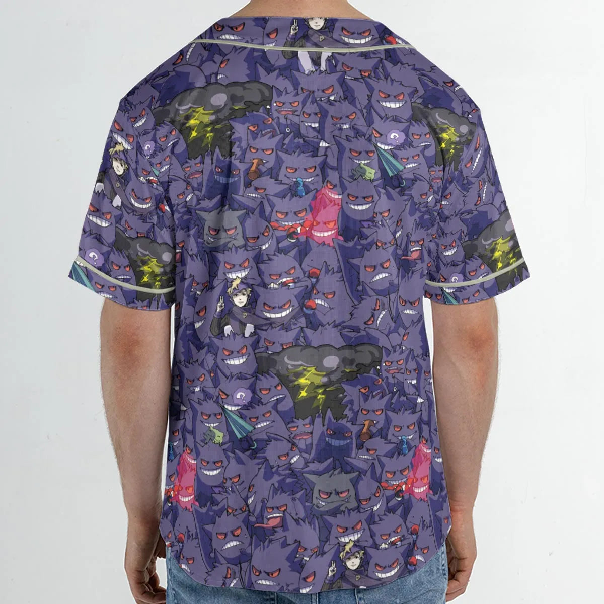Gengars Pokemon Pattern Unisex Baseball Jersey