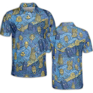 Starry Night Tardis Doctor Who AOP Men/Women Polo Shirt