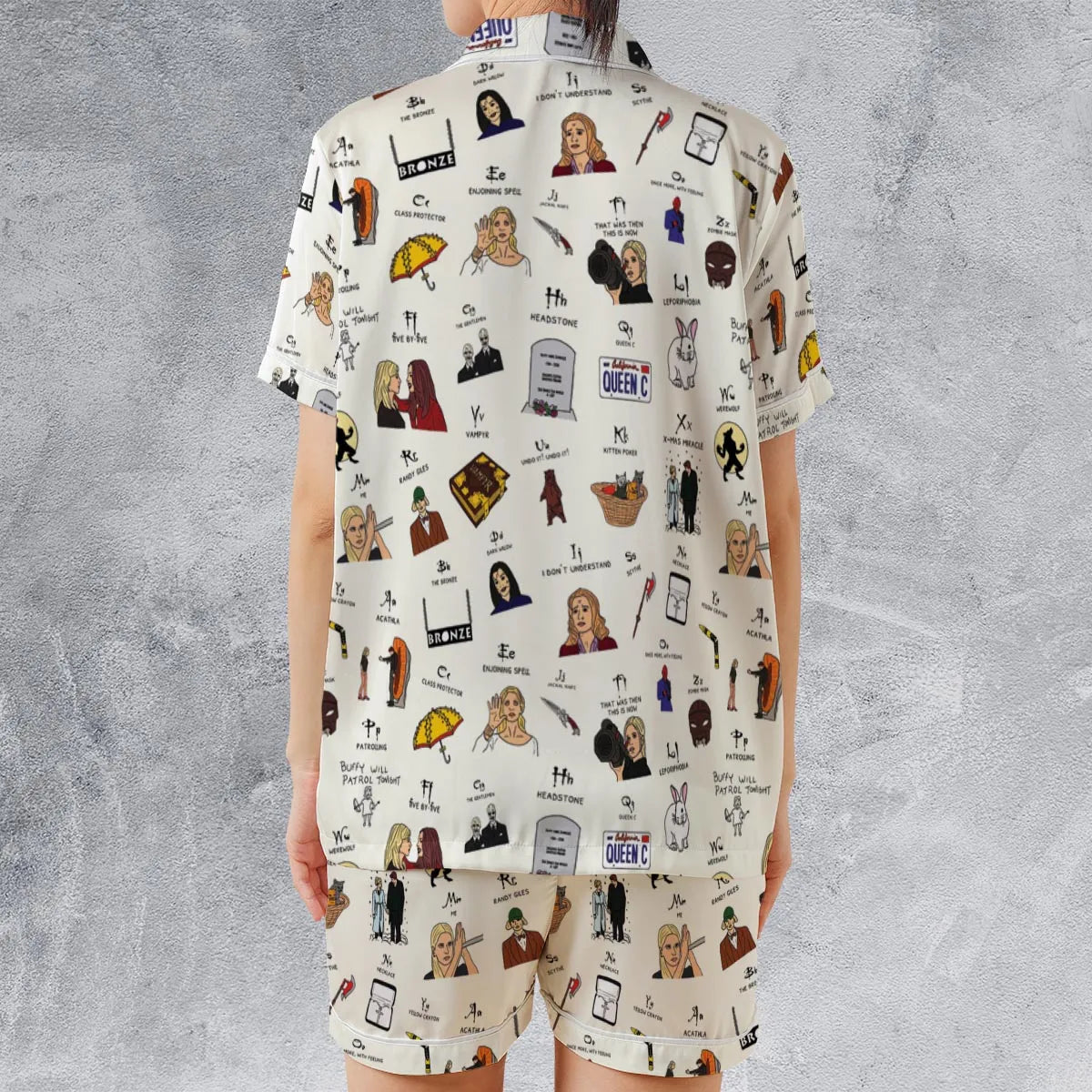 Buffy the Vampire Slayer Satin Short-Sleeve Pajamas Set
