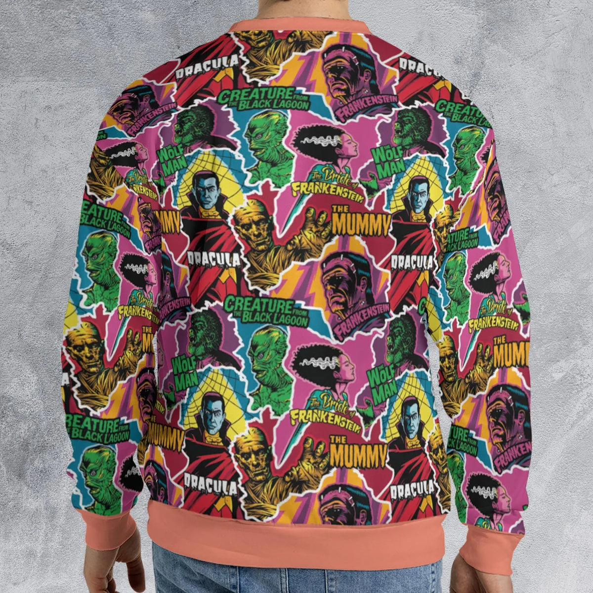 Monsters Pop Collage Universal Monsters All-over Print Sweatshirt