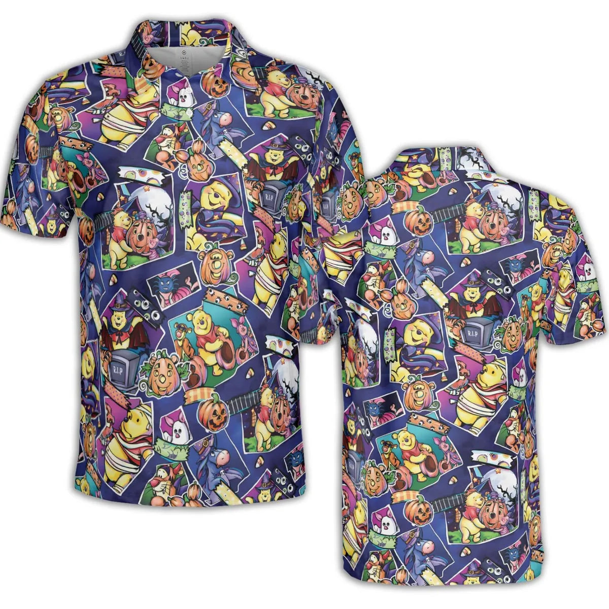 Pooh Bear Halloween AOP Men/Women Polo Shirt